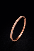 S. Steel Thin Gold Rose Bangle