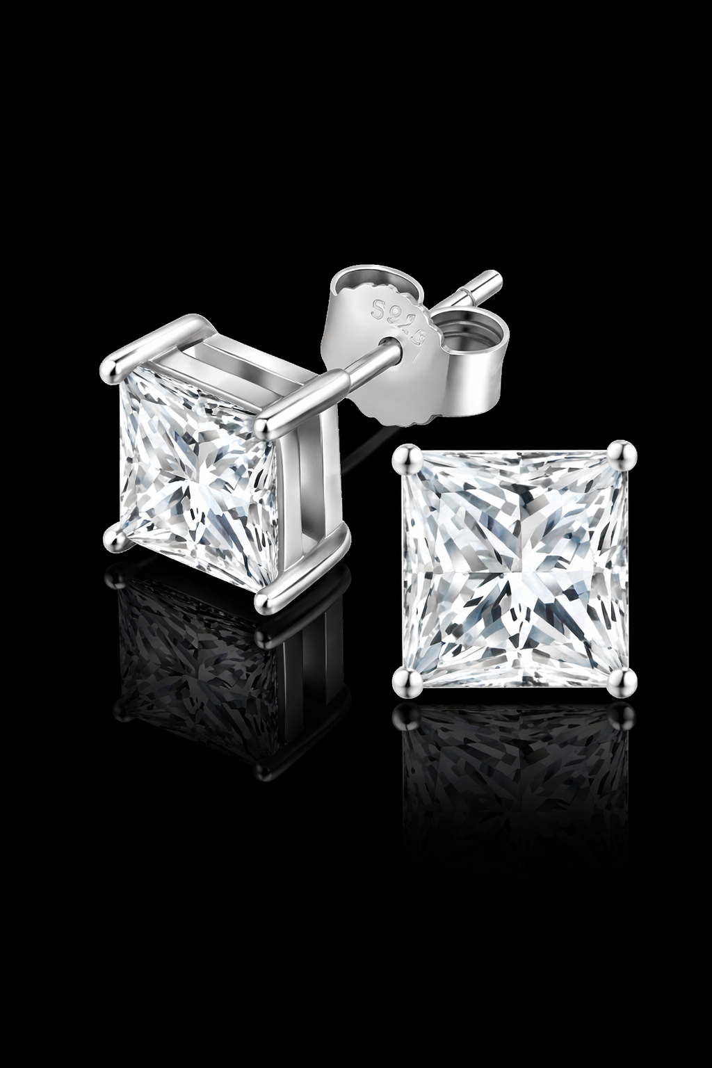 Square Moissanite Studs