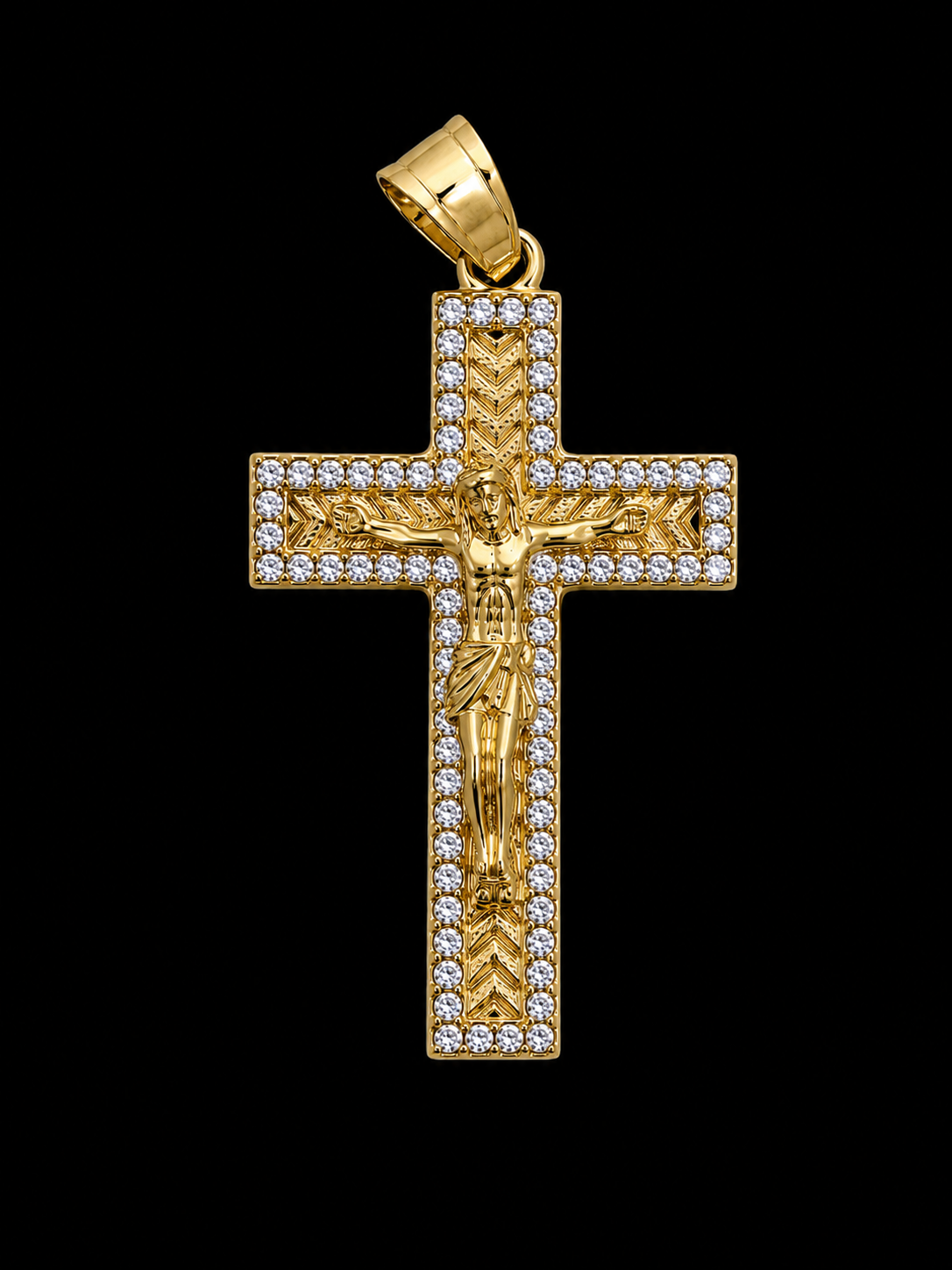 Crucifix Cross Pendant- CZ