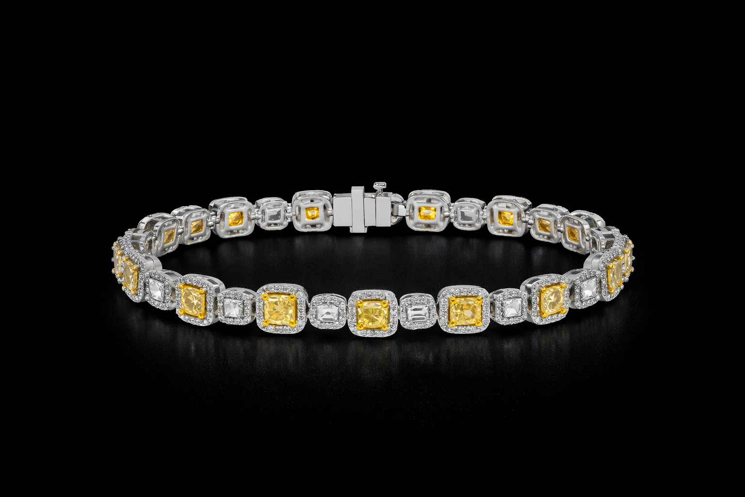 925 Moissanite Halo Bracelet