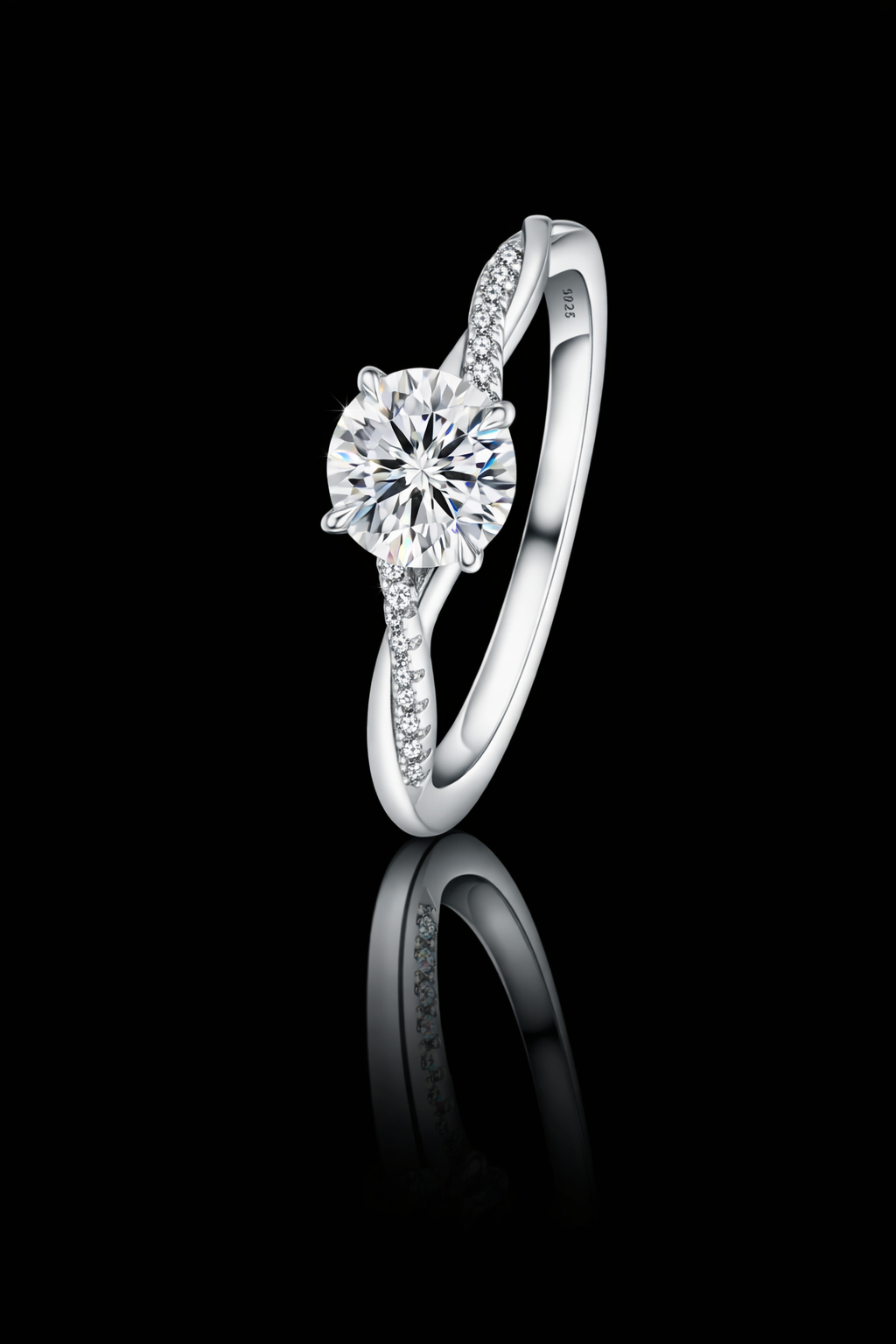 Aurora Twist Solitaire Moissanite Ring