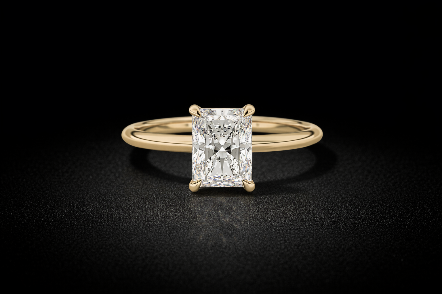 Radiant Cut Solitaire Ring 14K Lab Grown Diamond