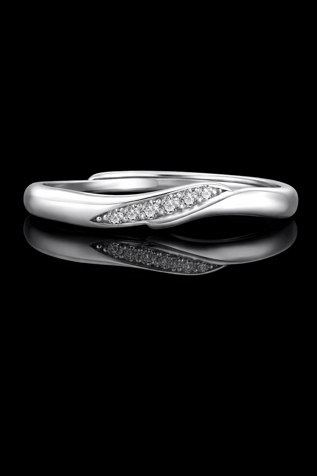 Moissanite Simple Band Adjustable Ring