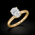 Oval Solitaire Ring 14K Lab Grown Diamond