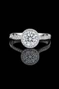 Aurora Halo Twist Moissanite Ring