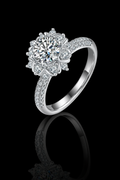Flower Shaped Moissanite Ring