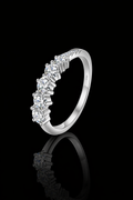 Round Moissanite Cut Half Eternity Band