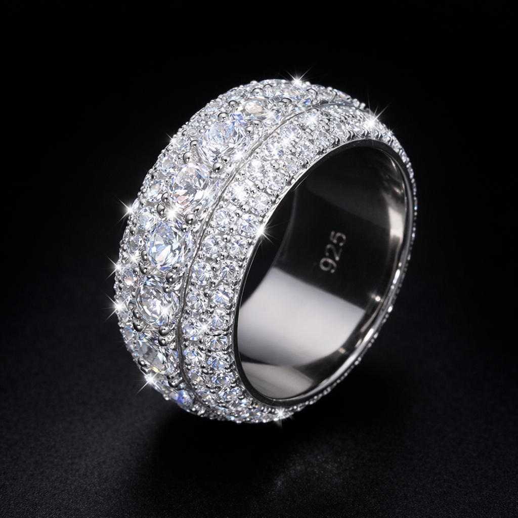 Moissanite VVS1 5 Row Band