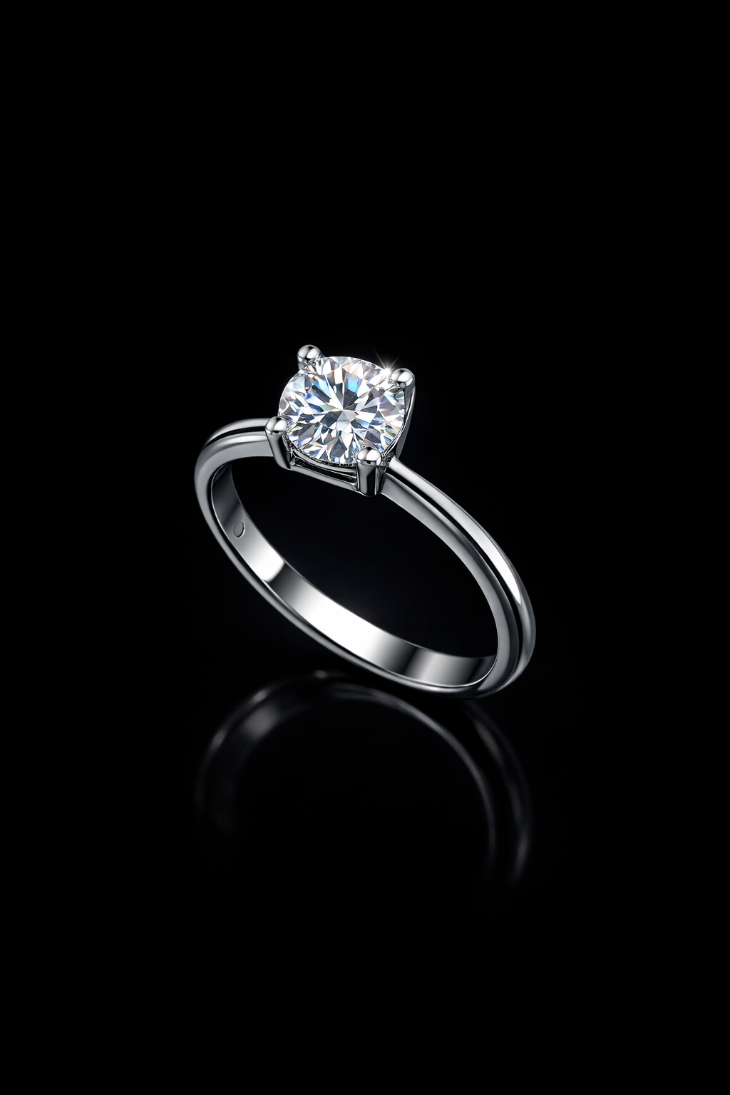 925 4 Claw Round Moissanite