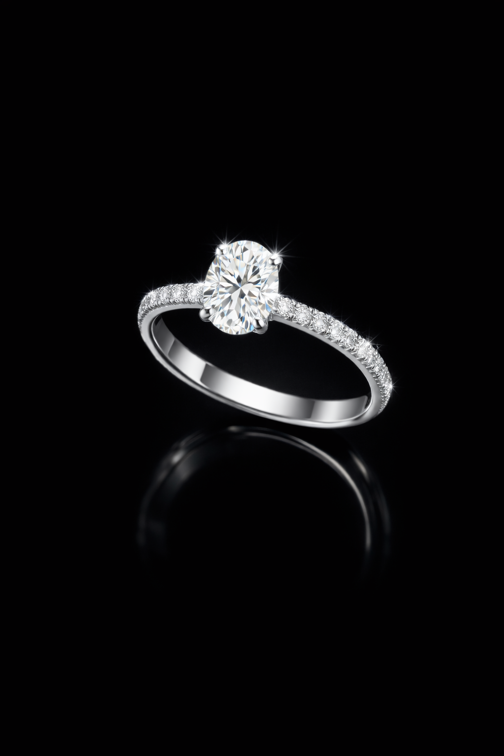 Oval Cut Moissanite Ring