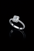 Baguette Centered Moissanite Ring