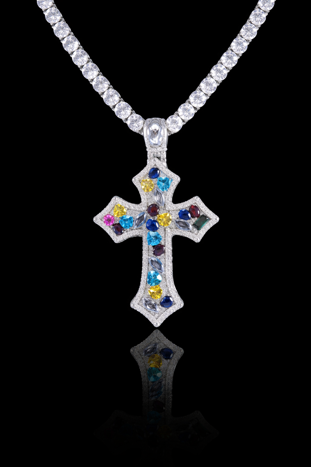 Moissanite Colored Cross
