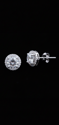 Moissanite Halo Studs